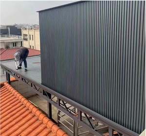 หลังคา<span class=keywords><strong>กระเบื้อง</strong></span>สองชั้นผนังฉนวนกันความร้อนที่ดีหลังคากระเบื้องเว้าและนูนหลังคาป้องกันแสงแดดอลูมิเนียมหยัก - Product Image 5