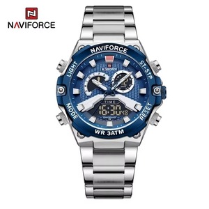 Montre-bracelet sport à quartz pour homme Drioshipping, aiguilles lumineuses, calendrier, affichage automatique de la semaine, étanche 3 ATM, en acier inoxydable, tendance - Product Image 1