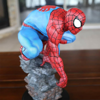 Fibre de verre grandeur nature spiderman statues personnage de film d'action super-héros sculpture marvel résine artisanat moule pour la décoration