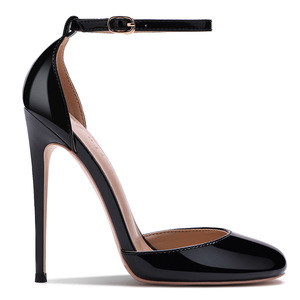 Cross-border Foreign Trade Wholesale European American New Round-toe Strappy Patent Leather Summer Stiletto Heel 10-12 <b>Sandals</b> - Product Image 3