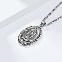 Kalung Liontin Perawan Maria Religius Berlapis Emas, Anti Air, Bahan Stainless Steel 316L, Vintage, Perhiasan Fashion Unisex