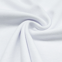 Weicher 1x1 CVC Gerippter Stoff für Sportbekleidung, Chinesischer Lieferant Stretch-Strick Baumwolle-Polyester Gerippter Stoff für T-Shirts