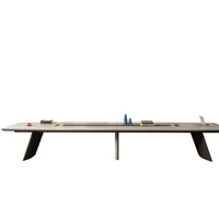 Table de conférence en bois kaki durable et écologique au design moderne pour hôtels et écoles, bureau multifonctionnel