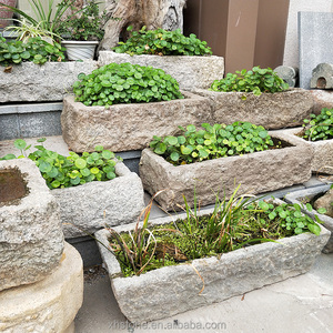 Taman luar ruangan pemandangan desain batu tua alami bahan antik air melalui mangkuk Pot Pot tanaman - Product Image 3