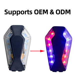 Feux de signalisation LED de sécurité non-réfléchissants, étanches, rechargeables, 500 mAh, à commande tactile, clignotants, ABS, rouge et <span class=keywords><strong>bleu</strong></span> - Product Image 1