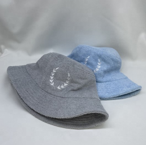 Sombreros de cubo de toalla de felpa de algodón de alta calidad, logotipo personalizado bordado, sombrero de pesca de seda estampado de verano - Product Image 3