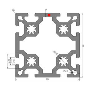 Profilés en aluminium industriels en stock – Norme européenne 100x100, profilé aluminium lourd 6063-T5, oxydation blanc argenté - Product Image 2