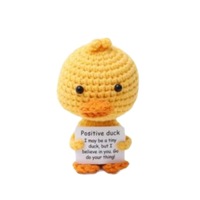 Poupée d'animal en coton PP et laine au crochet, motif canard jaune, énergie positive, petite taille, best-seller transfrontalier