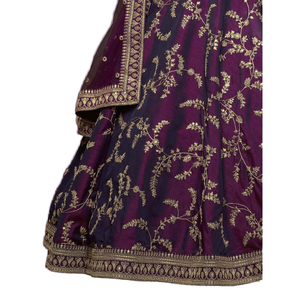 ชุดของผู้หญิงผ้าคอตตอนผ้าศิลปะสีม่วงสำหรับงานแต่งงาน - Product Image 1