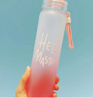 Bouteille d'eau en verre coloré dégradé, ml, bouteille de boisson portable, givré, avec logo personnalisé
