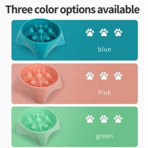 Fabrika toptan özel Logo plastik hiçbir dökülme taşınabilir köpek maması kasesi Pet yavaş besleyici kase - Product Image 6