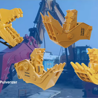 Pulvérisateur de godets d'excavatrice hydraulique JISAN certifié CE, concasseur de béton pour démolition de bâtiments, pour excavatrices mini de 5 à 35 tonnes