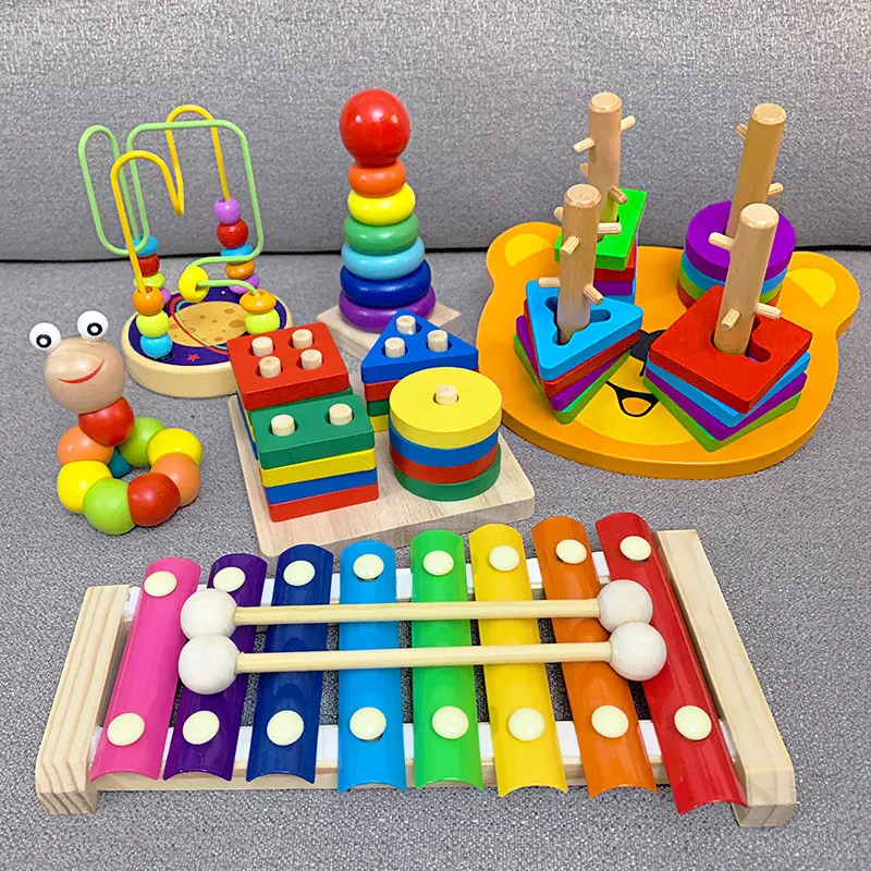Vendita calda bambini di intelligenza blocchi di costruzione giocattoli educativi di legno