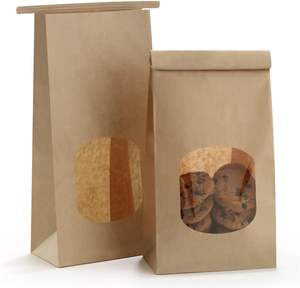 Sac en papier kraft biodégradable personnalisé avec fenêtre transparente pour pop-corn – Vente en gros à chaud - Product Image 1