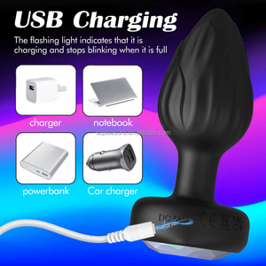 Штепсельная вилка с сердечком, оптовая продажа, Вибрирующая Анальная игрушка, светодиодная Анальная пробка для мужчин - Product Image 5