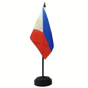 Adornos de Mini Banderas Nacionales Personalizables de Filipinas, Banderas de Escritorio <span class=keywords><strong>y</strong></span> de Negociación con Base de Plástico, Hechas en Filipinas - Product Image 1