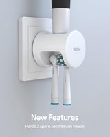 Station murale sans fil 2-en-1 compatible avec la brosse à dents électrique Oral-B Braun, prise US 3 ports avec 2 supports, chargeur mural rapide