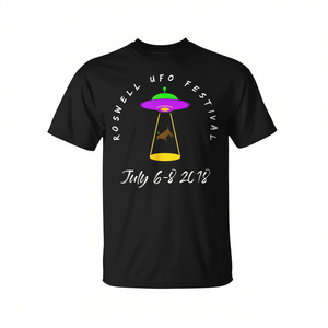 T-shirt souvenir extraterrestre du festival Roswell Ufo 2018, événement du 6-8 juillet, t-shirt unisexe pour adulte, manches courtes, col rond, imprimé en sérigraphie - Product Image 3