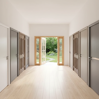 Porte en bois et aluminium moderne, insonorisée, imperméable, écologique, sur mesure pour villas, hôtels et chambres.