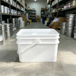 Cubo de plástico rectangular de 20 litros con asa de plástico, cubo cuadrado vacío para almacenamiento de materia prima de revestimiento - Product Image 4