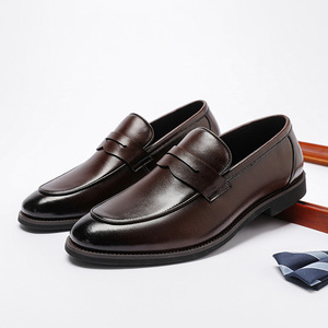 Mocasines de cuero genuino para hombre, estilo británico, informales de negocios, sin cordones, talla grande, cómodos, duraderos y elegantes - Product Image 4