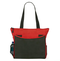 Sac fourre-tout réutilisable décontracté pour conférence, personnalisé, en polyester, imperméable, avec fermeture éclair, pour femme, à porter à l'épaule, impression personnalisée, pour salon professionnel