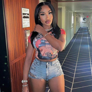 Áo thun nữ tay ngắn, kiểu crop top, in hình thời trang mới mùa hè 2023 - Product Image 6