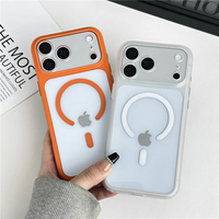 Casing ponsel permukaan matte akrilik berwarna dengan sisi TPU untuk iPhone 14 15 16 17 Pro Plus Max SE