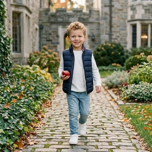 <span class=keywords><strong>Gilet</strong></span> d'hiver pour garçons, en duvet synthétique, chaud, sans manches, veste coupe-vent pour enfants - Product Image 6