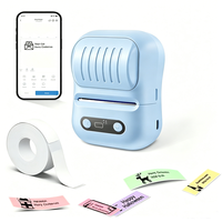 Imprimante d'étiquettes portable sans fil 58 mm pour l'impression de papier d'étiquettes, imprimante thermique autocollante 2-en-1, imprimante d'étiquettes manuelle 203 dpi 2000 mAh