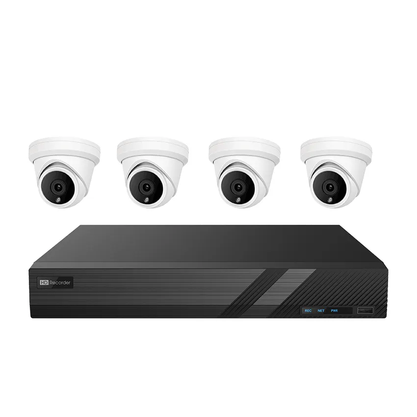 4 Channel 8MP PoE Security system Kit  Human Vehicle detection ColorVu POE Outdoor Camera Built-in Microphone