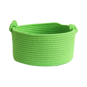 Cotton Rope Storage Basket Round <b>Large</b> Eco Friendly Desktop Organizer For Cosmetics And Keys - Product Image 5