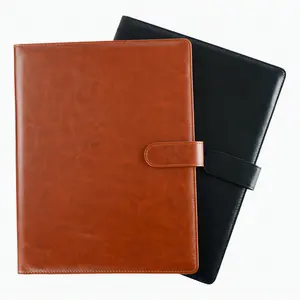 Durable A4 PU Leather Clipboard Storage Box Personalized Magnetic Buckle Office Meeting Folder Business Contracts Document