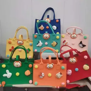 Felt Tote Bag Cartoon Kids Birthday Gift Bag Custom Shopping Tote Bag For Child
