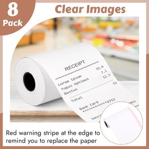 Carta Termica Bianca per Ricevute 21/4" X 43ft, 57*30mm, 48g, Monostrato con Anima in Plastica, Compatibile con la Maggior Parte dei Registratori <span class=keywords><strong>di</strong></span> <span class=keywords><strong>Cassa</strong></span> e Carte <span class=keywords><strong>di</strong></span> Credito - Product Image 2
