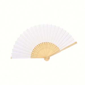 Abanico de Papel de Bambú al por Mayor para el Año Nuevo Chino y Bodas, Plegable, en Blanco, para Arte DIY, Técnica Tradicional Folclórica Tallada y Pintada - Product Image 4