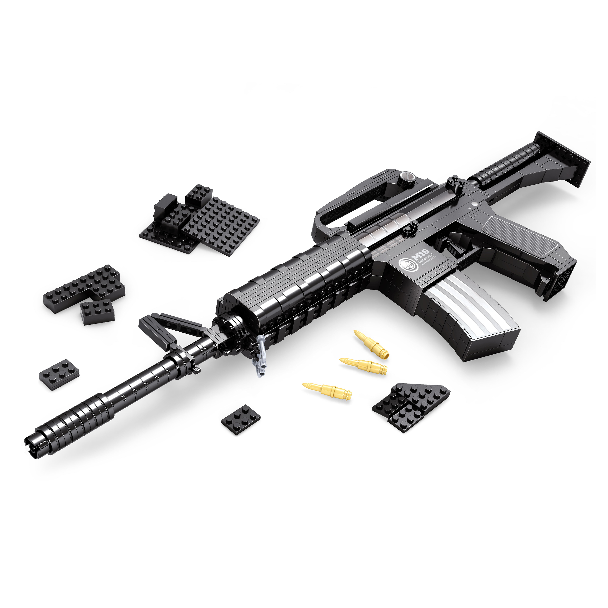 【モデルガン？】M16 置物 オブジェ 【 ジャンク】 Military Building Block Toy Rifle M16 Assault Gun - 524 Pcs LEGO