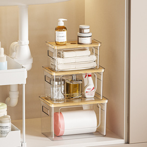 Wholesale <b>Plastic</b> Three-piece Stackable Transparent Design Tissue Box Desktop Coffee <b>Table</b> Pull-out Roll Paper Box - Product Image 4