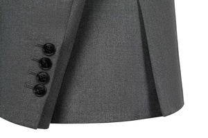 Tailor MTM Made 2 piezas trajes de hombre gris Formal boda trajes de un solo pecho para hombres mejor Blazer novio esmoquin - Product Image 5