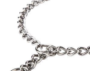 <span class=keywords><strong>Collar</strong></span> de entrenamiento antitirones para perros grandes, cadena P de doble anillo, arnés de perro de Metal cromado de hierro de estilo sólido Simple - Product Image 3