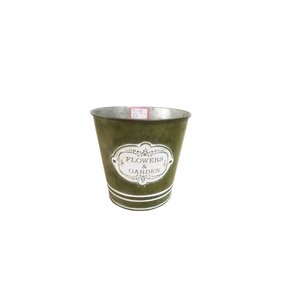 Grand <span class=keywords><strong>pot</strong></span> à fleurs <span class=keywords><strong>en</strong></span> <span class=keywords><strong>zinc</strong></span> galvanisé pour plantes succulentes avec logo métallique, <span class=keywords><strong>pot</strong></span> rond pour herbes, décoration de jardin - Product Image 2
