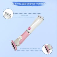 Rasoir et épilateur portable mini double tête pour femme, sans douleur, étanche, pour bikini, aisselles, moteur puissant pour un usage domestique