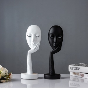 Statuette de visage en résine personnalisable pour femmes, statue personnalisée en 3D, méditation humain, nouveau cadeau artisanal minimaliste, décoration de maison, vente en gros, - Product Image 3