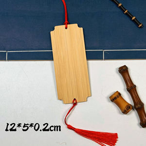 Etiquetas Colgantes de Madera sin Acabado con Borlas Rojas, Marcadores de Madera de Bambú en Blanco de Diferentes Formas para Manualidades y Regalos DIY - Product Image 5