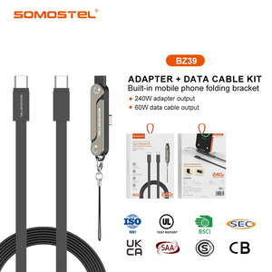 <span class=keywords><strong>Cavo</strong></span> Dati in Nylon con Supporto Staccabile e Pieghevole, Ricarica Rapida 240W 60W USB C Tipo C per <span class=keywords><strong>Caricabatterie</strong></span> <span class=keywords><strong>iPhone</strong></span> - Product Image 1