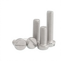 Vis métriques à tête cylindrique fendue en acier inoxydable 304, classes 4.8 et 6.8, tailles M2-M25, sans filetage