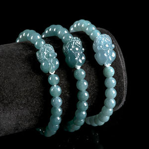 Pulsera de Jadeíta Natural Azul Agua con Pi Xiu, UNISEX, Estilo Chino, Joyería para Mujer, Diseño Original, SL126 - Product Image 3