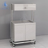 Chariot de rangement à 4 roues avec tiroirs pour salon de beauté, coiffure, maquillage et tatouage