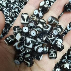 Cuentas Dzi Tibetanas Antiguas Mini de 10*14MM, Diseño de Dios Ruyi, Hombre Grande de Dos Ojos, Wanzi, para Hacer Pulseras - Product Image 3