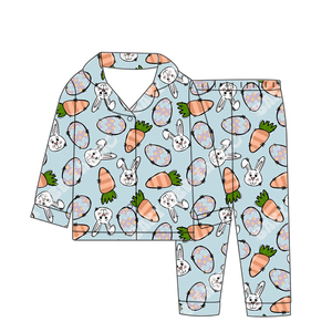 Niedliche Ostern drucken Kinder pyjamas <span class=keywords><strong>Baby</strong></span> hochwertige Bambus faser Material YKK Reiß verschluss Overall Langarm Pyjamas <span class=keywords><strong>Set</strong></span> - Product Image 4